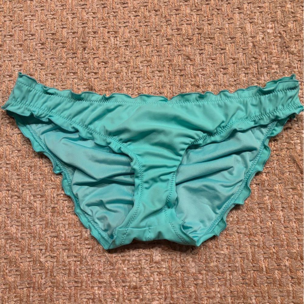 Victoria's Secret Aqua / Teal Ruffled Bikini Bottom